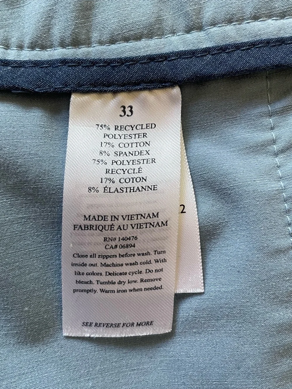 Faherty All Day Shorts Men’s 33 Blue Performance UPF 50+ Stretch Chino Shorts